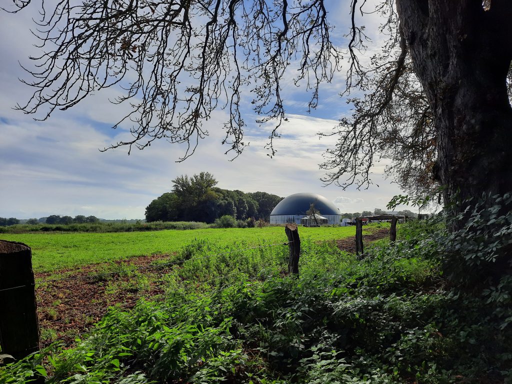 Biogasanlage hinter Feld